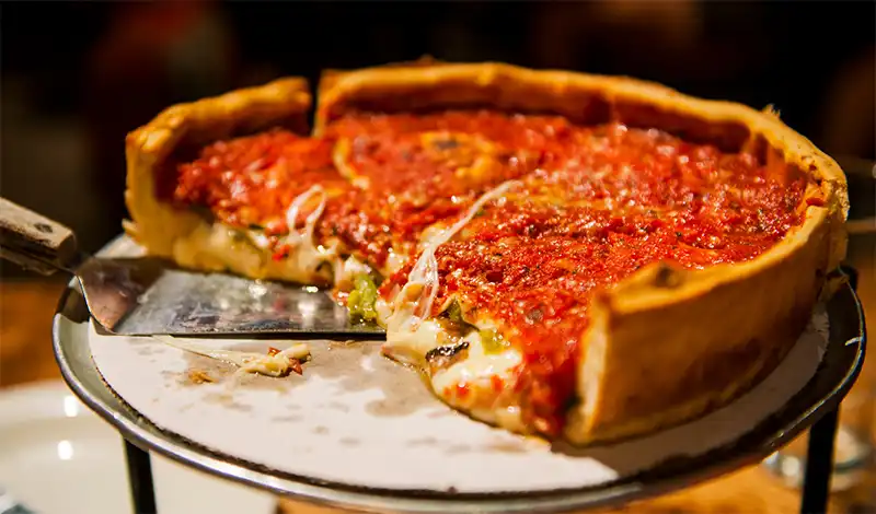 Tradicional pizza de Chicago