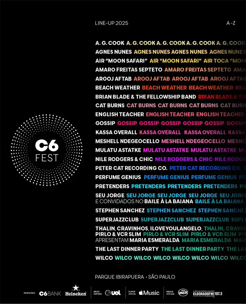 Line-Up completo do C6 Fest 2025
