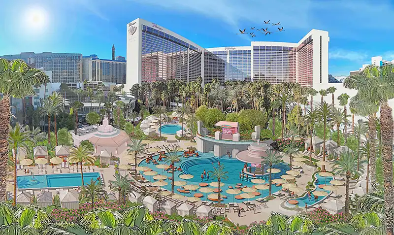Hotel Flamingo em Las Vegas terá nova área de piscinas e bar Hotel Flamingo em Las Vegas terá nova área de piscinas e bar