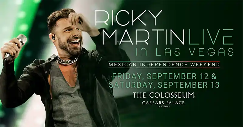 Ricky Martin fará shows em Las Vegas em setembro.