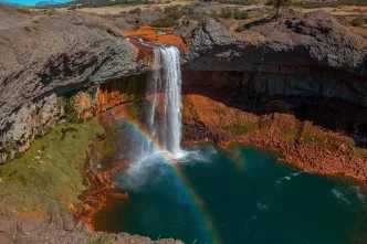 A cachoeira vulcânica escondida na Patagônia argentina