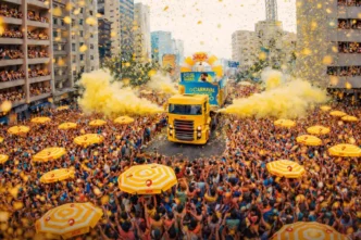 Calvin Harris se apresenta em trio elétrico no Bloco Skol no Carnaval de São Paulo