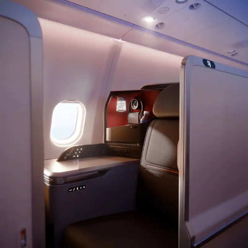 Nova cabine da Delta traz suítes privativas e luxo nas nuvens