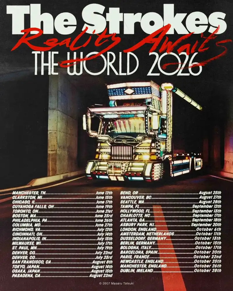 The Strokes anuncia tour com shows nos EUA, Europa, Japão e mais